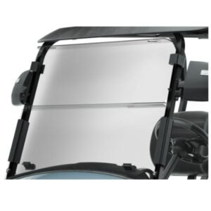 OEM EZGO Golf Cart Tinted Windshield- Split Folding- (EZGO & Cushman) Genuine EZGO Part #10027517 - For Sale at Larrysgolfcarts