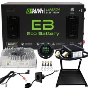 EcoBattery 51V 160Ah Lithium Battery Bundle for EZGO RXV Golf Carts (2008–2026)-Charger + Converter + SOC Meter - For Sale at Larrysgolfcarts