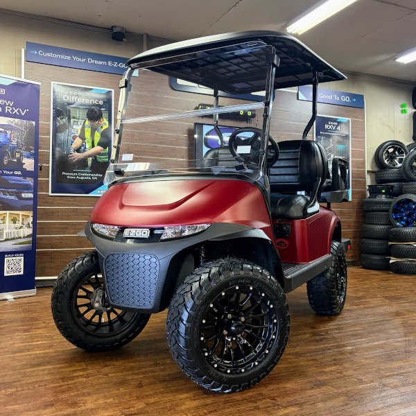 2026 E-Z-GO RXV 4 XT ELiTE Lithium 2.2 Lifted • Limited Edition Red Merlot • American-Built • Street-Ready - For Sale at Larrysgolfcarts