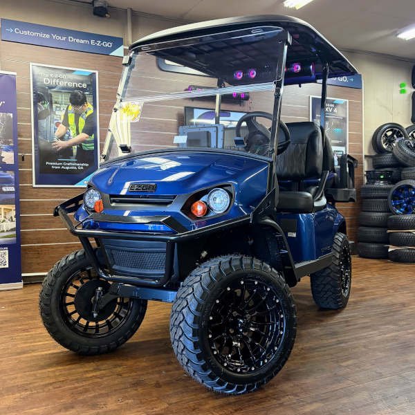 2026 E-Z-GO Express 4 Summit XTL • Gas • Electric Blue • Street-Ready and American-Built - For Sale at Larrysgolfcarts