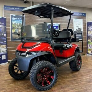 2026 E-Z-GO RXV Valor Lifted • Gas • Red with Black Trim • Street-Ready and American-Built - For Sale at Larrysgolfcarts