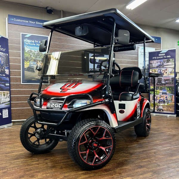 2022 E-Z-GO TXT Valor • Gas • Indiana University Hoosiers • Street-Ready and American-Built - For Sale at Larrysgolfcarts