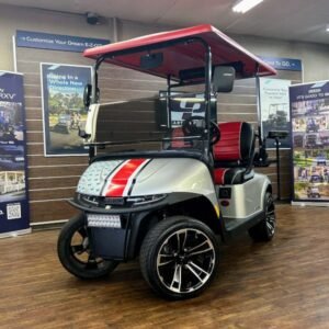 2026 E-Z-GO RXV Valor • Gas • Platinum Ohio State Buckeyes • Street-Ready and American-Built - For Sale at Larrysgolfcarts