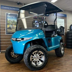2026 E-Z-GO RXV Valor4 Lifted • Gas • Bikini Blue Beast • Street-Ready and American-Built - For Sale at Larrysgolfcarts
