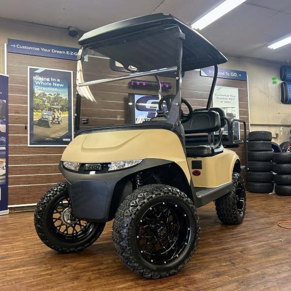 2026 E-Z-GO RXV Valor Lifted • Gas • Dune • Street-Ready and American-Built - For Sale at Larrysgolfcarts