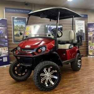 2026 E-Z-GO Express 4 Lifted • Gas • Inferno Red • Street-Ready and American-Built - For Sale at Larrysgolfcarts
