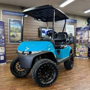 2026 E-Z-GO RXV Valor Lifted • Gas • Miami Blue • Street-Ready and American-Built - For Sale at Larrysgolfcarts