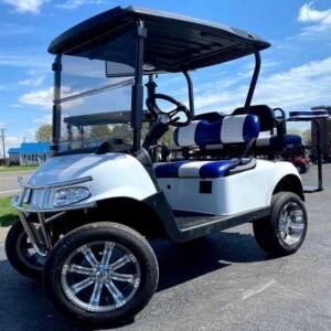 E-Z-GO Freedom RXV, White Lifted - For Sale at Larrysgolfcarts
