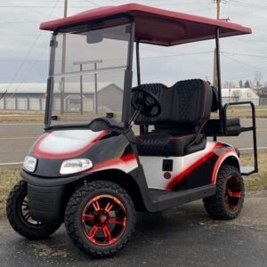 E-Z-GO Freedom RXV, White, Red, Black Fade - For Sale at Larrysgolfcarts