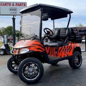 E-Z-GO Freedom RXV, Cincinnati Bengals Orange Striped - For Sale at Larrysgolfcarts