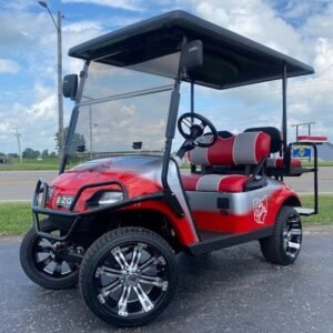 2018 E-Z-GO Gas TXT, Grey/Scarlett Fade Ohio State - For Sale at Larrysgolfcarts