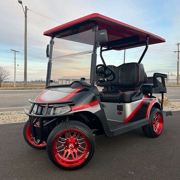 2019 E-Z-GO Freedom RXV 48V, Grey/Red/Black Fade - For Sale at Larrysgolfcarts
