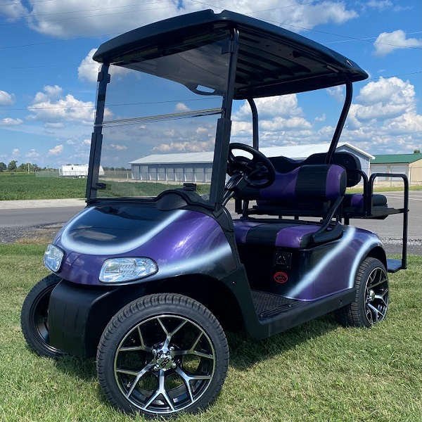 2019 E-Z-GO Freedom RXV 48V, Black/White/Purple Fade - For Sale at Larrysgolfcarts