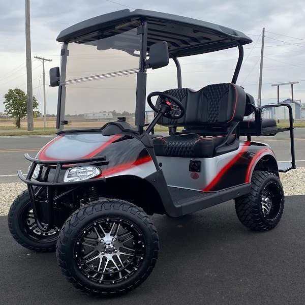 2019 E-Z-GO Freedom RXV 48V, Grey/Red/Black Fade - For Sale at Larrysgolfcarts