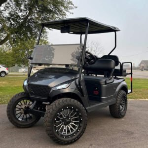 2018 E-Z-GO TXT Lifted • Gas • Metallic Charcoal Storm Body • Street-Ready and American-Built - For Sale at Larrysgolfcarts