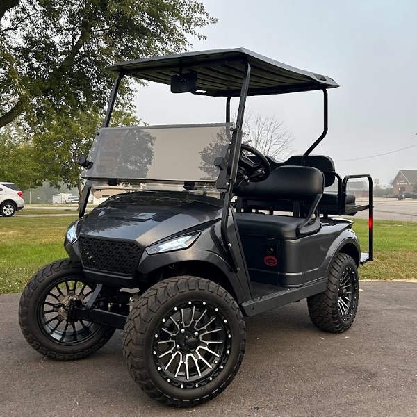 2018 E-Z-GO TXT Lifted • Gas • Metallic Charcoal Storm Body • Street-Ready and American-Built - For Sale at Larrysgolfcarts