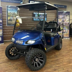 2018 E-Z-GO TXT • Gas • Electric Blue • Street-Ready and American-Built - For Sale at Larrysgolfcarts