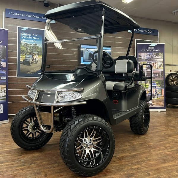 2021 E-Z-GO RXV Elite 2.2 Lifted • Lithium • Black/Fusion Fade • Street-Ready and American-Built - For Sale at Larrysgolfcarts