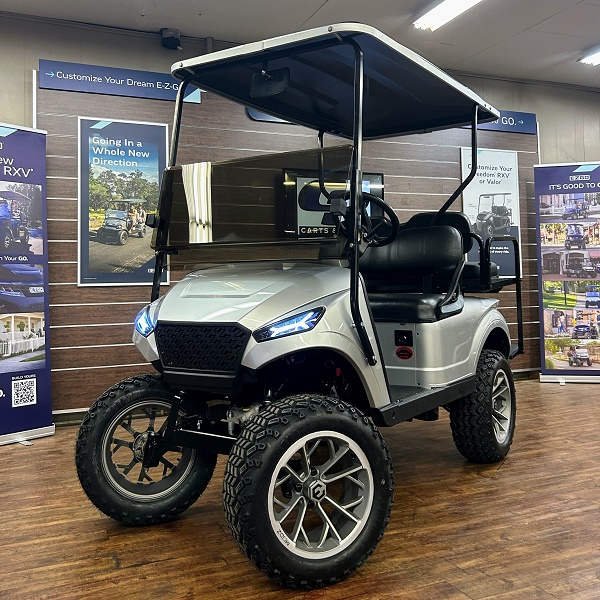 2018 E-Z-GO TXT Lifted • Gas • Platinum Storm Body • Street-Ready and American-Built - For Sale at Larrysgolfcarts